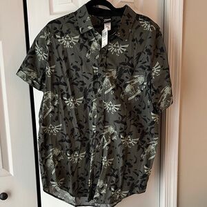 Men's The Legend Of Zelda Short Sleeve Button-Up Shirt